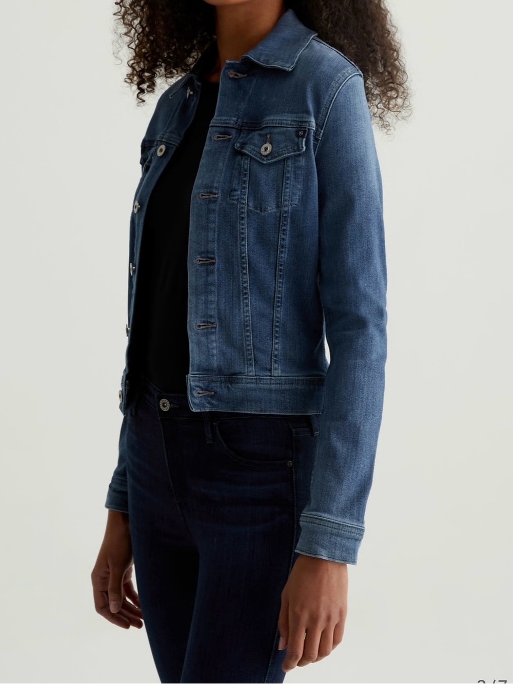 Ag Adriano Goldschmied Medium Blue Denim Jacket - Picture 4 of 5